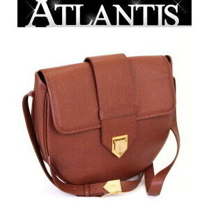 SAINT LAURENT Yves Shoulder Bag Brown Leather